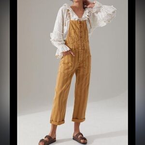 Anthropologie Pilcro Painter Striped Overalls